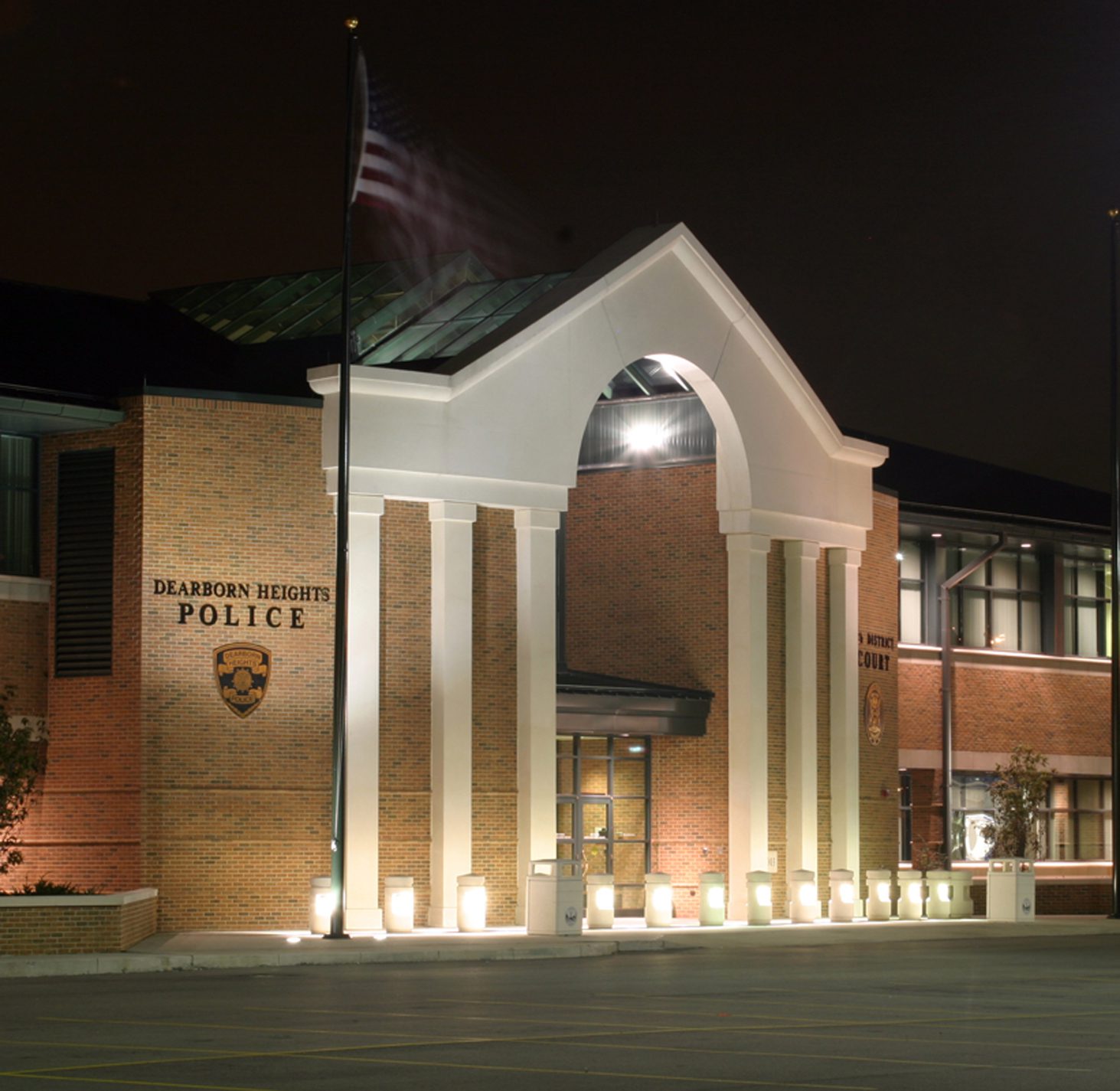Dearborn Heights Police and Court Exterior Night Dearborn Heights Police and Court Exterior Night